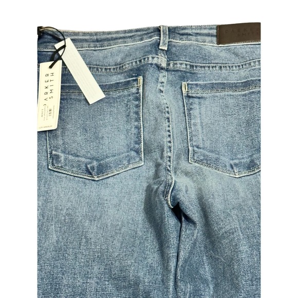 NWT Parker Smith Stretch High Rise Cropped Straight Jeans Blue Women's Size 28 - Picture 4 of 8